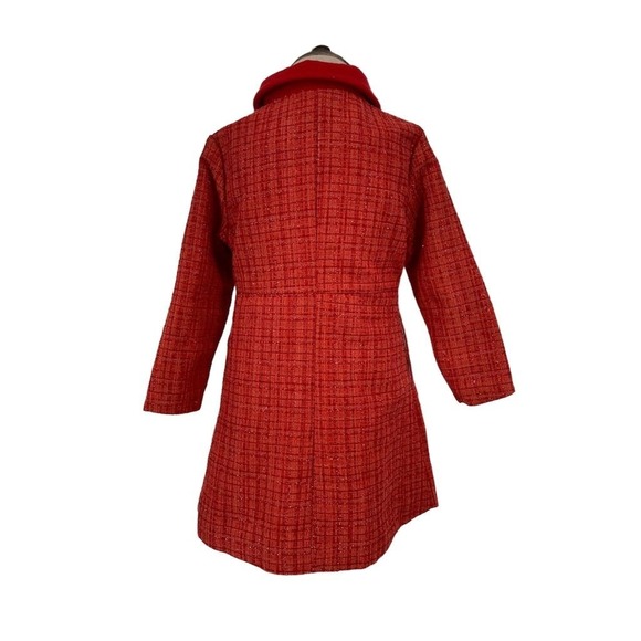 Disney Toddler Girls Red Tweed Dress Coat Minnie Mouse Buttons Size 3 - Picture 6 of 11